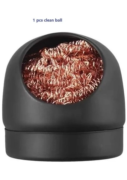 Siyah Tel Topu Havya Ipuçları Temizleme Süngeri Temizleyici Top Lehimleme Istasyonu Için Yüksek Sıcaklık Dayanıklı Sünger Ucu ve Çift Kafa Fırça (Yurt Dışından)