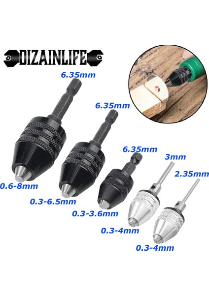 0.3-3.4 Yuvarlak Matkap Chuck Anahtarsız Tornavida Darbeli Sürücü Adaptörü Elektrikli Mikro Motor Kelepçe Mini Ayna Fikstürü Hex Shank Matkap Uçları Adaptörü (Yurt Dışından)