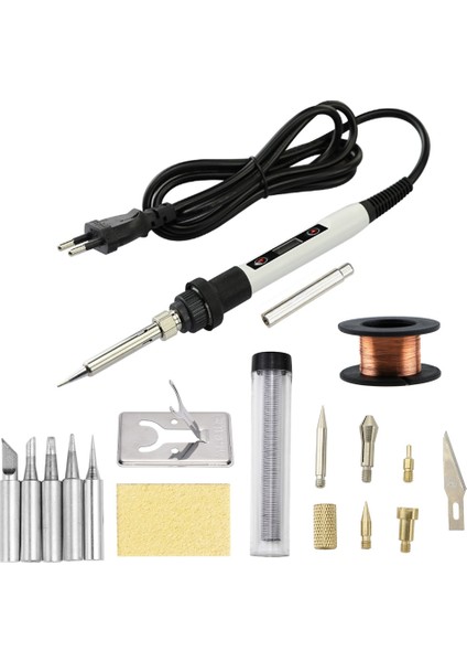 Set-3 110V Us Plug 8'i 1 Arada Ahşap Yakma Gravür ve Markalama Kalem Seti 60W 80W Sıcaklık Ayarlanabilir Elektrikli Havya Kaynak Kabartma Kiti (Yurt Dışından) fırsatları