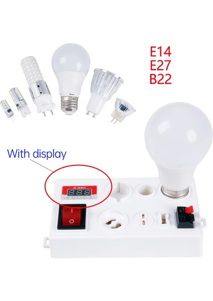 E27 Ekranlı Abd Fişi Çok Fonksiyonlu Test Lambası Standı E27 B22 E14 Lamba Ampul Işığı Test Ampulü Soket Koruması Hızlı Kablolama Klipsli Güç Ekranı (Yurt Dışından)