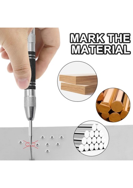 Süper Güçlü Otomatik Merkez Delgi Kerner Konumlandırma Yaylı Ayarlanabilir Işaretleyici Ahşap Cam Pres Dent Metal Matkap (Yurt Dışından)