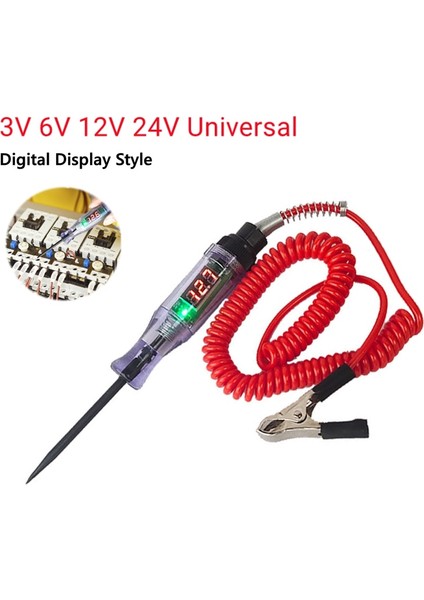 Hiçbir Dijital Ekran 6V 12V 24V Dc Araba Kamyon Gerilim Devre Test Cihazı Dijital Ekran Uzun Prob Kalem Ampul Otomobil Teşhis Araçları Oto Tamir (Yurt Dışından)