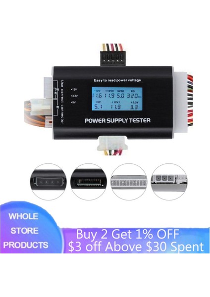 C Dijital LCD Ekran Pc Bilgisayar Güç Kaynağı Test Cihazı Checker Atx Ölçüm Teşhis Test Cihazı Araçları Güç Kaynağı Test Cihazı (Yurt Dışından)