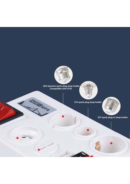 E27 Abd Plug 12 Port LED Ampul Test Cihazı E27 B22 E14 Lamba Ampul Çok Fonksiyonlu Test Lambası Koruma Güç Ekranı ile Ampul Soket Standı (Yurt Dışından)