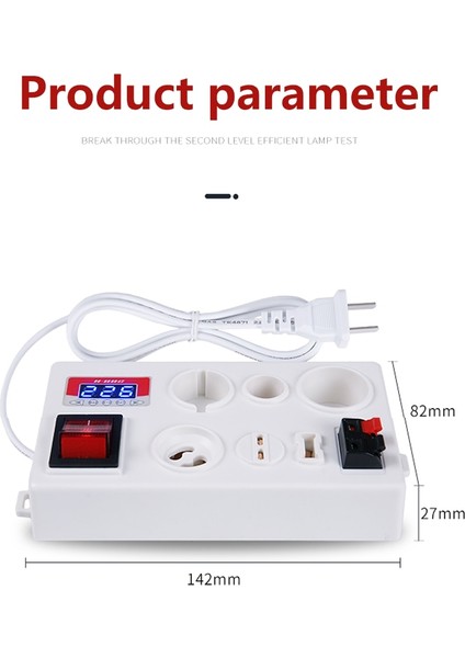 E27 Abd Plug 12 Port LED Ampul Test Cihazı E27 B22 E14 Lamba Ampul Çok Fonksiyonlu Test Lambası Koruma Güç Ekranı ile Ampul Soket Standı (Yurt Dışından)