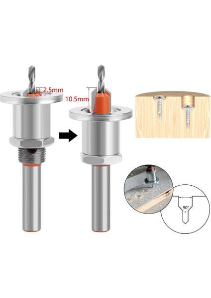 8X2.8X10MM 1 Adet 8mm Shank Hss Havşa Matkap Ucu Ağaç Işleme Yönlendirici Bit Seti Freze Kesicisi Vida Çıkarıcı Remon Yıkım Ahşap Delme (Yurt Dışından)