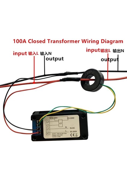 100A Anahtarlama Ct AC50-300V 100A 20A Renkli LCD Ekran Ac Gerilim Akım Güç Sıcaklık Test Cihazı Dijital Metre Test Cihazı Ct ile Dijital Voltmetre (Yurt Dışından) fırsatları