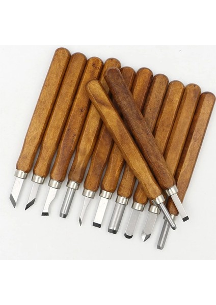 10 Adet 12 Adet Ahşap Oyma Keski Araçları Ahşap Oyma Ağaç Işleme Gravür Zeytin Oyma Bıçağı Zanaat Kesici El Yapımı Bıçak Aracı Set (Yurt Dışından)