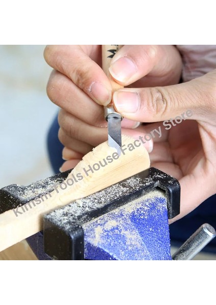 6 Adet Profesyonel Yüksek Kaliteli Oyma Keski Seti Ağaç Işleme El Sanatları Lastik Damga Oyma Kalem Marangoz Oyma Araçları Kesme Pedi (Yurt Dışından)