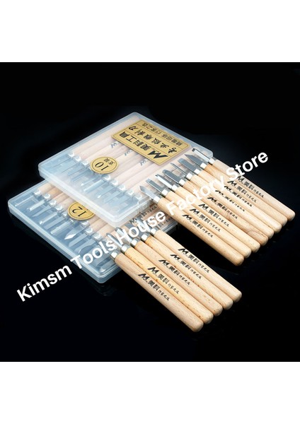 6 Adet Profesyonel Yüksek Kaliteli Oyma Keski Seti Ağaç Işleme El Sanatları Lastik Damga Oyma Kalem Marangoz Oyma Araçları Kesme Pedi (Yurt Dışından)