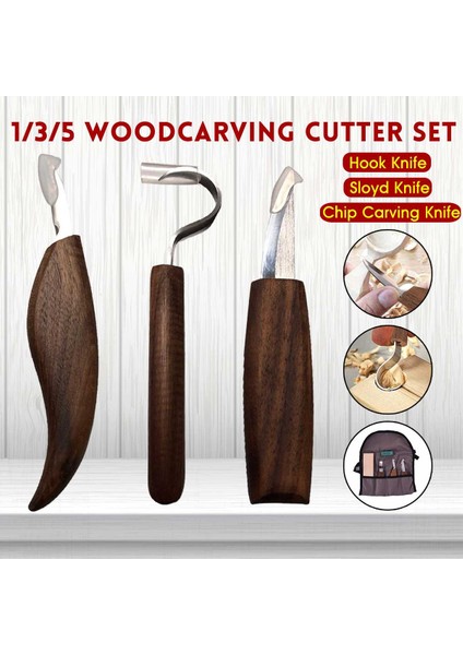 3 Adet 1/3/5 Adet Ahşap Oyma Bıçağı Keski Ağaç Işleme Kesici El Aleti Seti Soyma Ahşap Oyma Heykel Kaşık Oyma Kesici (Yurt Dışından)