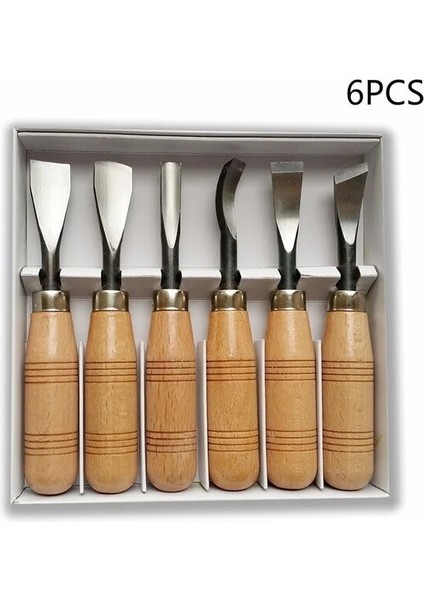 6pcs-B 8 Adet ve 6 Adet Ağaçkakan Kuru El Ahşap Oyma Aletler, Profesyonel Ağaç Işleme Graver Keski Seti Oyuklar Araçları (Yurt Dışından)