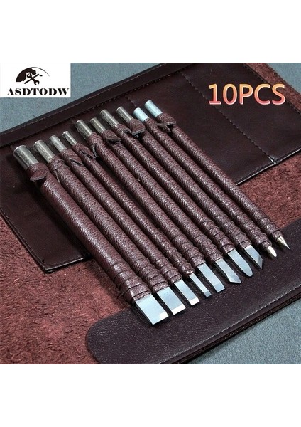 10 Adet Profesyonel 3/8/10 Adet Tungsten Çelik Taş Oyma El Alet Takımı Taş Oyma Keski Seti Ağaç Işleme Oyma Aracı (Yurt Dışından)