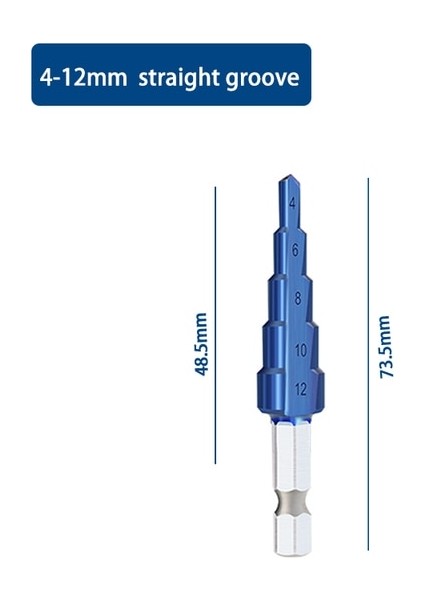 4-12 Düz Kanallı Hss Koni Matkap Ucu 4-12MM 4-20MM 4-32MM Katı Karbür Spiral Yivli Merkezi Mini Matkap Titanyum Mavi Adım Matkap Ucu Aksesuarları (Yurt Dışından)