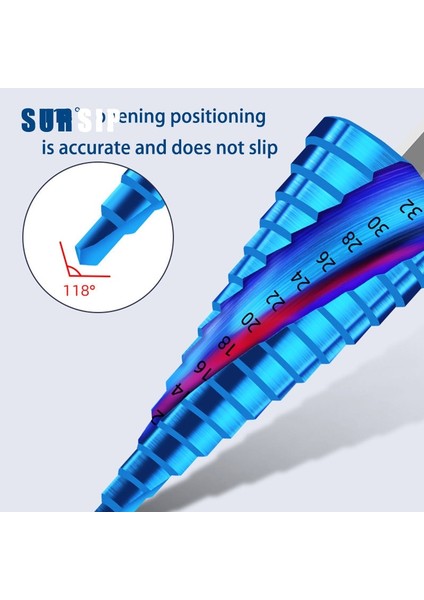 4-12 Düz Kanallı Hss Koni Matkap Ucu 4-12MM 4-20MM 4-32MM Katı Karbür Spiral Yivli Merkezi Mini Matkap Titanyum Mavi Adım Matkap Ucu Aksesuarları (Yurt Dışından) fırsatları