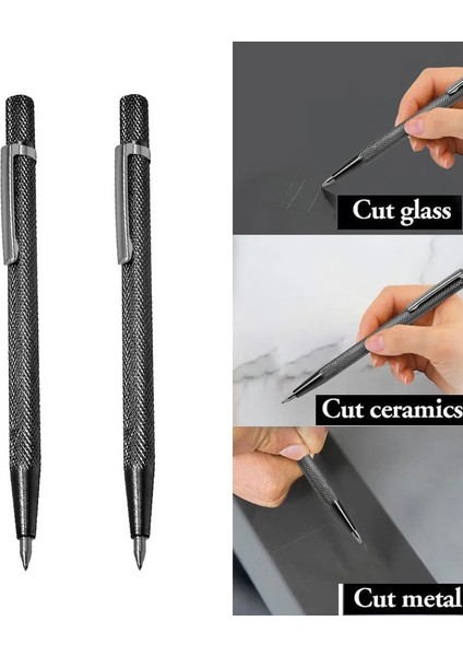 2 Adet Elmas Metal Işaretleyici Gravür Kalemler Tungsten Karbür Uç Stylus Kalemler Cam Seramik Metal Ahşap Gravür El Aletleri (Yurt Dışından)