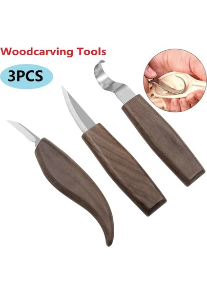 3 Adet Ahşap Oyma Araçları Keski Ağaç Işleme Kesici El Aleti Seti Ahşap Oyma Bıçağı Dıy Soyma Ahşap Oyma (Yurt Dışından)
