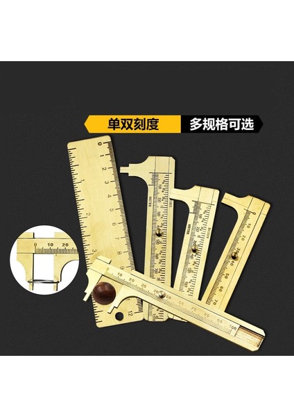 Altın Yüksek Kaliteli Mini Pirinç Kumpas Saf Bakır Sürmeli Çift Ölçekli Ölçüm Cetveli Taşınabilir Retro (Yurt Dışından) fiyatları