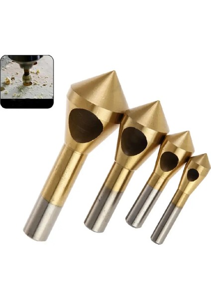 01 4 Adet/takım Havşa Çapak Alma Matkap Ucu 2-5-10-15-20 Metal Konik Paslanmaz Çelik Delik Testere Kesici Pah Güç Matkaplar Aracı (Yurt Dışından)