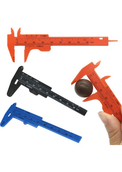 Siyah Kalem 80MM Plastik Sürmeli Kumpas Çift Ölçekli Ölçüm Milimetre/inç Sürgülü Mikrometre Öğrenci Mini Cetvel Dıy Modeli Dropship (Yurt Dışından)