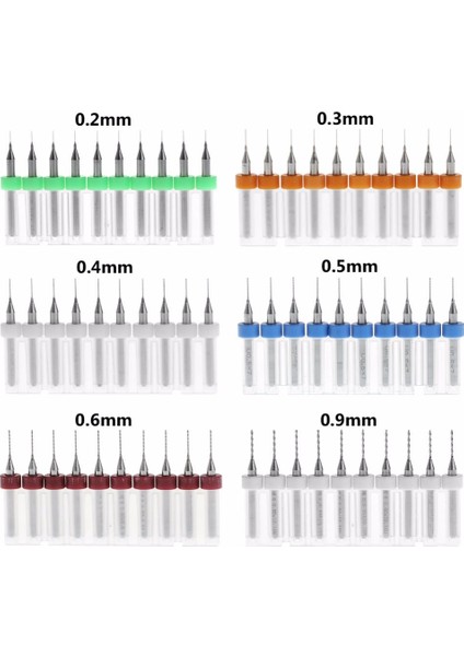 0.2mm Sıcak! 10 Adet 1/8 "shank Spiral Flüt Tungsten Karbür Mikro Pcb Matkap Ucu 0.2-0.9mm Ucu T15 (Yurt Dışından) fiyatları