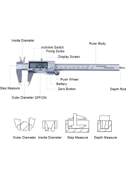 Caliper-Set5 0-150MM Sürmeli Kumpas Plastik/paslanmaz Çelik 6 Inç Enstrüman LCD Dijital Kaliper Derinlik Ölçme Aletleri Prostormer (Yurt Dışından) modelleri
