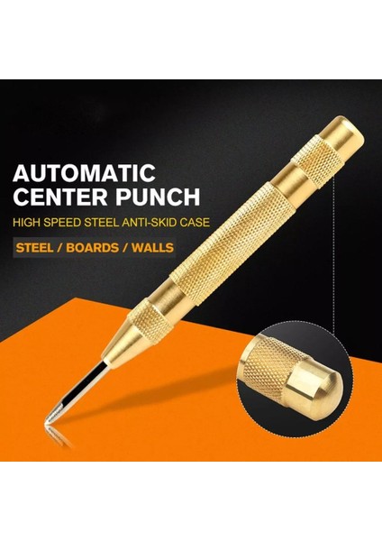 C Otomatik Merkez Punch Merkez Pim Punch Strike Yaylı Işaretleme Başlangıç Delikleri Aletler Alaşımlı Çelik Metal Ahşap Delme Aleti (Yurt Dışından)