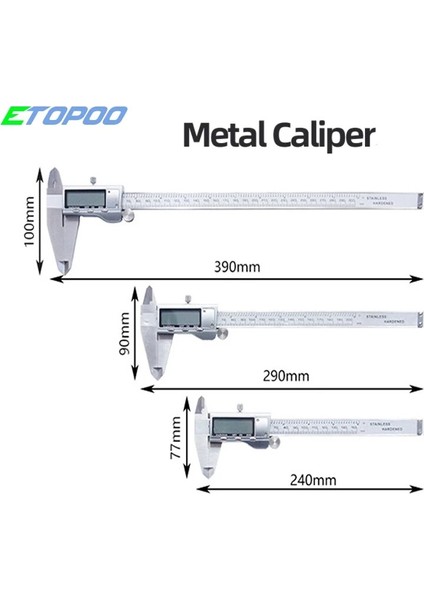 0-200MM Sürmeli 0-150/200/300 Dijital Kumpas Paslanmaz Çelik Sürmeli Kumpas Elektronik Mikrometre Cetvel Derinlik Ölçme Aracı Ölçer Enstrüman (Yurt Dışından)