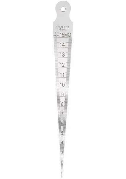 Bej Paslanmaz Çelik Boşluk Konik Cetvel Metrik 1-15MM Paslanmaz Kama Feeler Ölçer Silindirik Deliklerin Delik Çaplarının Ölçülmesi Için (Yurt Dışından)