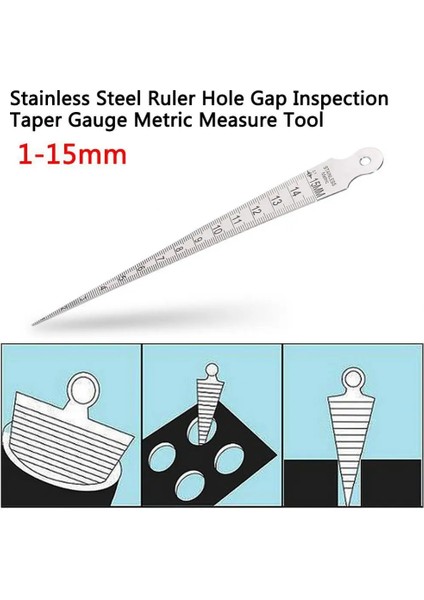 Bej Paslanmaz Çelik Boşluk Konik Cetvel Metrik 1-15MM Paslanmaz Kama Feeler Ölçer Silindirik Deliklerin Delik Çaplarının Ölçülmesi Için (Yurt Dışından) fiyatları