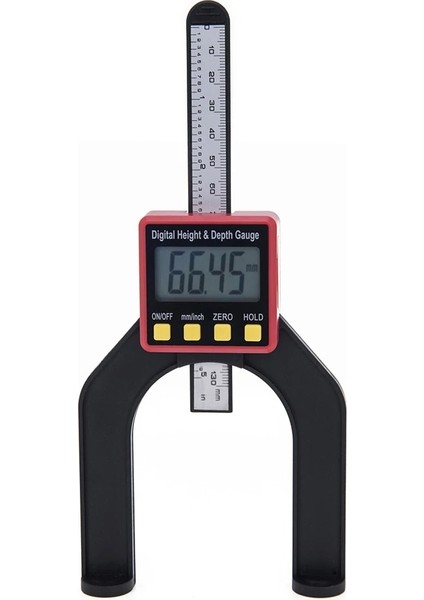 Kırmızı Dijital Derinlik Ölçer LCD Yükseklik Göstergeleri Kumpaslar Ağaç Işleme Ölçme Araçları Profesyonel Ölçme Ölçme Araçları (Yurt Dışından) fırsatları