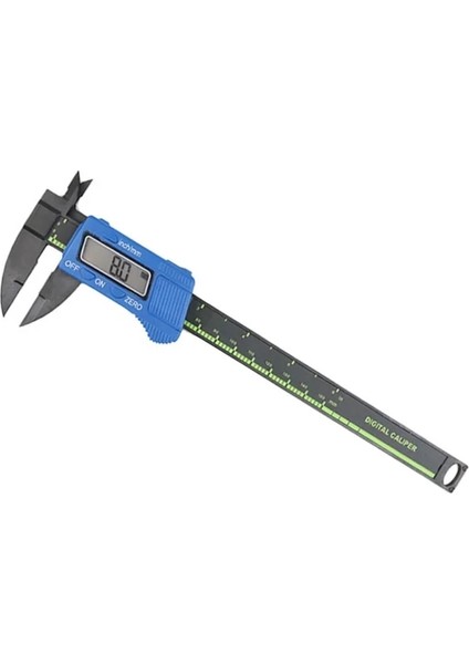 Karbon Fiber 6"/150MM Geniş LCD Ekran Pürüzsüz Kayan Dayanıklı Paslanmaz Çelik Dijital Kumpas Elektronik Plastik Kumpas Mikrometre Ölçer (Yurt Dışından)