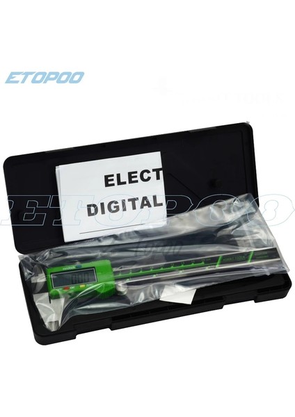 Karbon Fiber 6"/150MM Geniş LCD Ekran Pürüzsüz Kayan Dayanıklı Paslanmaz Çelik Dijital Kumpas Elektronik Plastik Kumpas Mikrometre Ölçer (Yurt Dışından) indirimleri