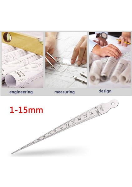 1-15MM Kama Feeler Boşluk Delik Konik Ölçer Paslanmaz Çelik Cetvel Kaynak Muayene Konik Ölçer Metrik Emperyal Ölçü Aracı (Yurt Dışından)