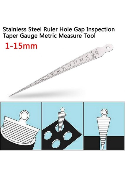 1-15MM Kama Feeler Boşluk Delik Konik Ölçer Paslanmaz Çelik Cetvel Kaynak Muayene Konik Ölçer Metrik Emperyal Ölçü Aracı (Yurt Dışından)