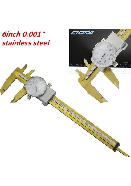 1-1024 Inç Ölçer Ölçme Aracı Kadranlı Kumpas 0-6 "0.001" Darbeye Dayanıklı Paslanmaz Çelik Hassas Sürmeli Kumpas (Yurt Dışından) fiyatları