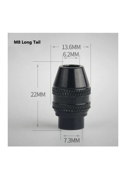 Uzun Kuyruk M8X0.75MM 2 Adet 0.3-3.2mm Çoklu Matkap Chuck Anahtarsız Dremel Döner Araçları Anahtarsız Matkap Ucu Chucks Adaptörü Dönüştürücü Mini Evrensel Chuck (Yurt Dışından)