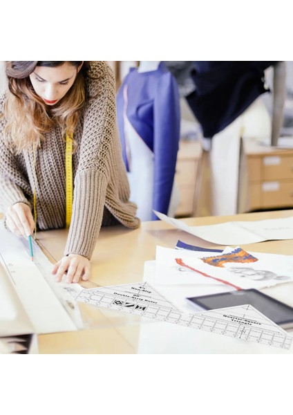 M Akrilik Kapitone Cetvel Dıy Dikiş Cetveli Çok Fonksiyonlu 90 Derece Çift Şerit Kaymaz Kapitone Cetvel Şablon Giyim Tasarımı (Yurt Dışından) modelleri