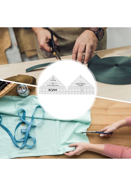 M Akrilik Kapitone Cetvel Dıy Dikiş Cetveli Çok Fonksiyonlu 90 Derece Çift Şerit Kaymaz Kapitone Cetvel Şablon Giyim Tasarımı (Yurt Dışından) fırsatları