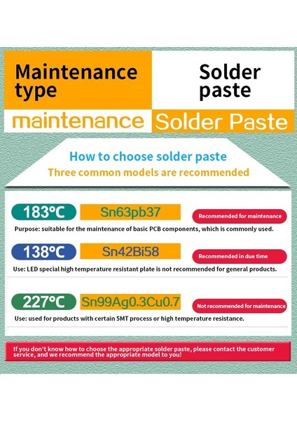 SN62.8PB36.8AG0.4 Iğne Borulu Tip Kurşunsuz Düşük Sıcaklık Lehim Pastası SN42BI58 Erime Noktası 138°C Yama Onarımı Düşük Sıcaklık Lehim Pastası (Yurt Dışından) fiyatları
