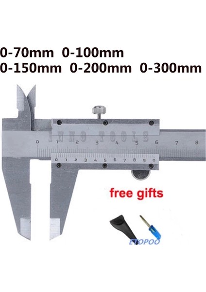 0-150MM 70MM 100MM 150MM 200MM 300MM Mini Sürmeli Kumpas Çelik Sertleştirilmiş Metrik Makinist Sürmeli Kumpas Kalınlık Ölçer Mikrometre (Yurt Dışından)