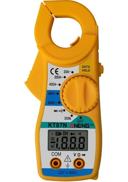 Sarı Aneng KT87N Mini Dijital Pens Metre 400A Amp Multimetre Büyük Renkli Ekran Gerilim Test Cihazı Multimetre Kapasite Megger Test Cihazı (Yurt Dışından)
