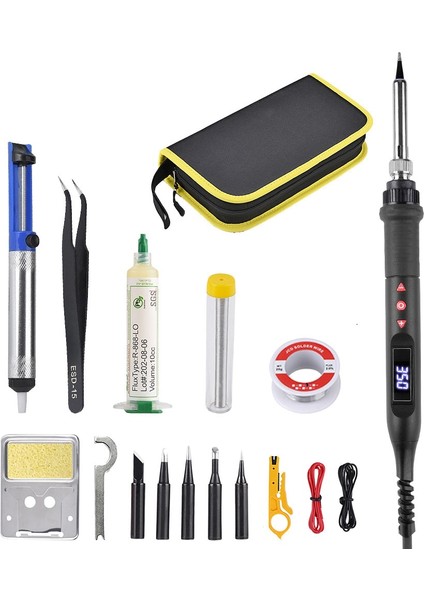 908U Kırmızı Set1 80W 220V, Abd Jcd Yeni Havya Kiti 80W LCD Dijital Ekran Anahtarlı Ayarlanabilir Sıcaklık Taşınabilir Demir 220V/110V Kaynak Aletleri 908U (Yurt Dışından)