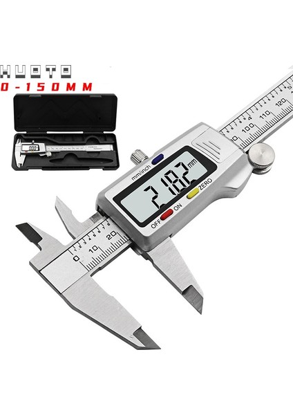 Karbon Fiber 6 Inç 150MM Dijital Kumpaslar Karbon Çeliği Elektronik Dijital Sürmeli Kumpas Metal Mikrometre Karbon Fiber Ölçme Aracı (Yurt Dışından)