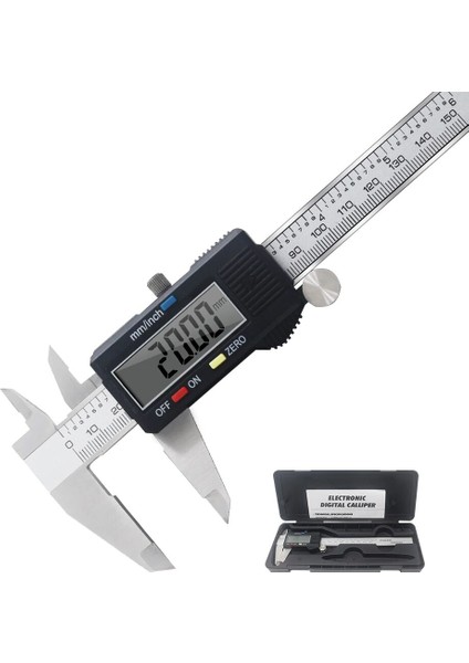 200MM Kutu ile Elektronik Sürmeli Kumpas 150MM 200MM 300MM Dijital Kumpas Paslanmaz Çelik Cetvel Ölçer Mikrometre LCD Ölçme Aracı (Yurt Dışından)
