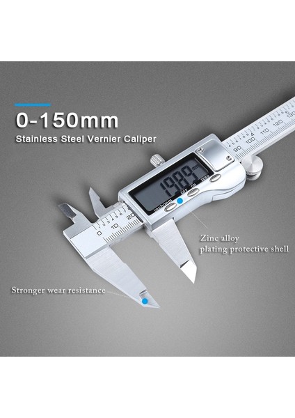 Caliper-Set1 Sürmeli Kumpas 0-150MM Paslanmaz Çelik/plastik LCD Dijital Kumpas 6 Inç Enstrüman Derinliği Ölçme Aletleri Prostormer (Yurt Dışından) fırsatları