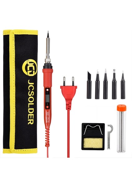 Turuncu 80W 220V, Ab Jcd 220V 110V 80W Elektrikli Havya LCD Ayarlanabilir Sıcaklık Havya Kaliteli Havya Ipuçları ve Kitleri ile 908S (Yurt Dışından)