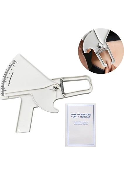 Beyaz Vücut Yağ Kaliper Yağ Tedbir Clipper Erkekler Kadınlar ile Uyumlu Vücut Yağını Doğru Bir Şekilde Ölçme Beyaz/siyah (Yurt Dışından)
