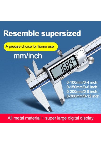 0-100MM Paslanmaz Çelik Sürmeli Kumpaslar Dijital Kumpaslar Mm/inç 0-100MM/0-150MM/0-200MM/0-300MM Sürmeli Kumpas Ölçme Aracı Cetvel (Yurt Dışından) indirimleri