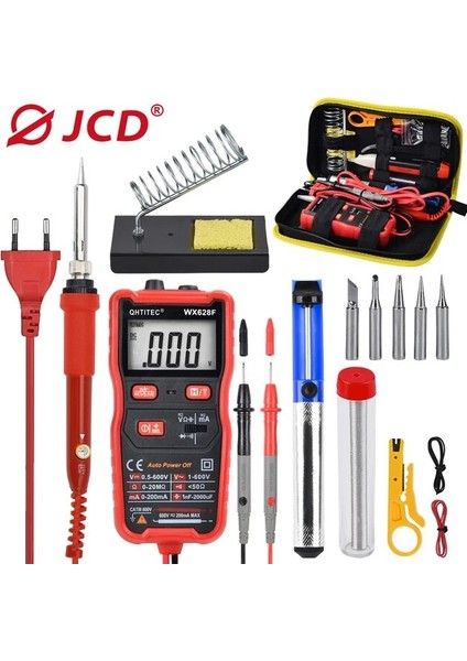 Gümüş 220V 60W, Ab, Kaynak Uçlu Jcd Elektrikli Havya Seti Ayarlanabilir Sıcaklık LCD Dijital Ekran Kaynak Lehim Aracı 220V 110V 60W Havya Ipuçları (Yurt Dışından)